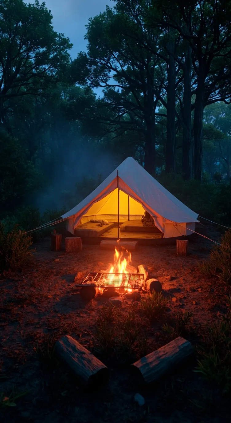 ai character: camping background