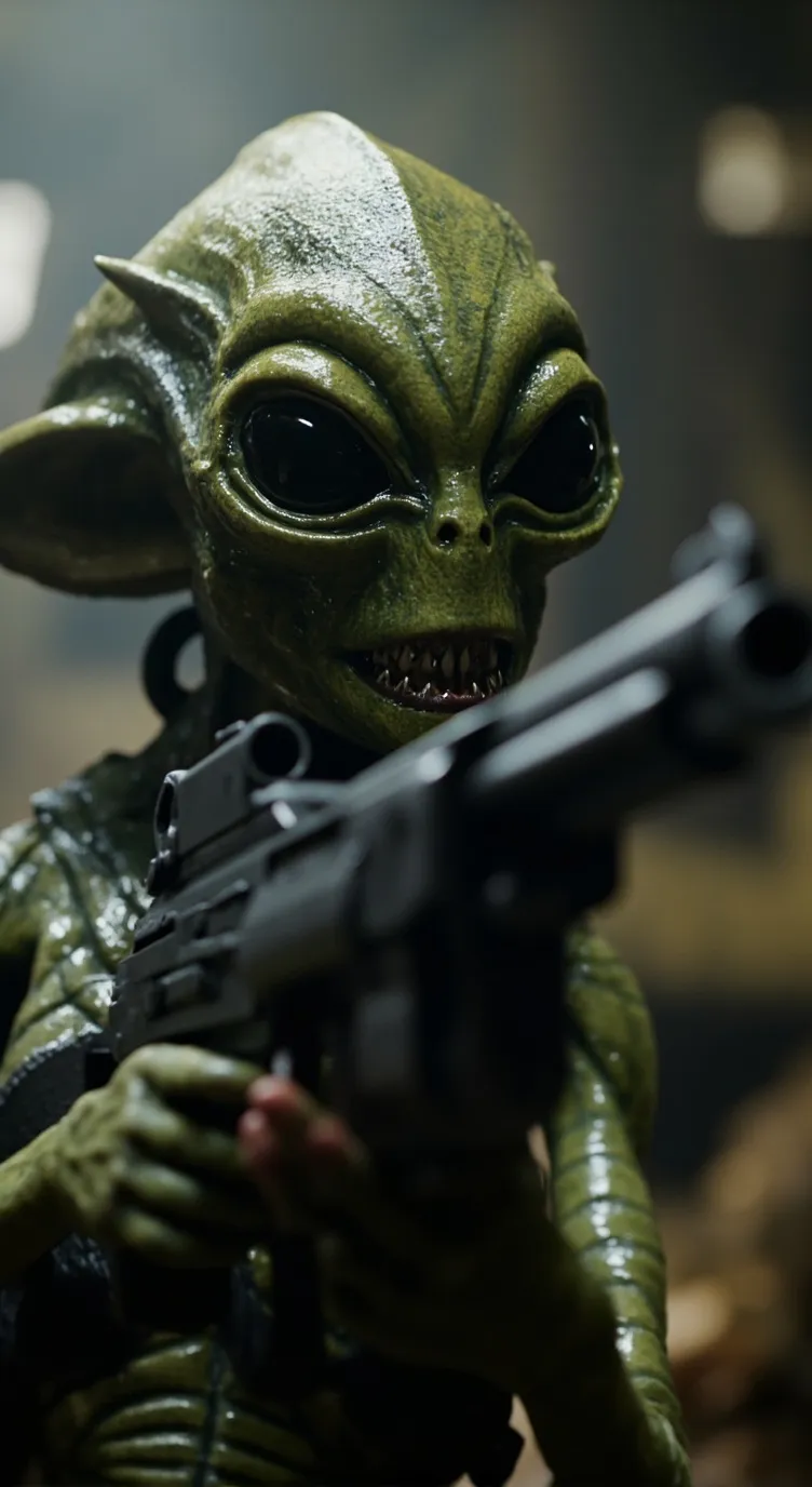 ai character: A crazy alien 🔪🔪 background