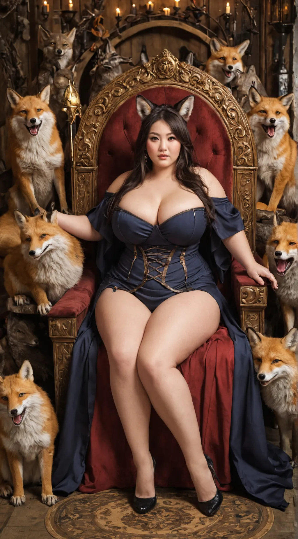 ai character: Kiki fox queen  background