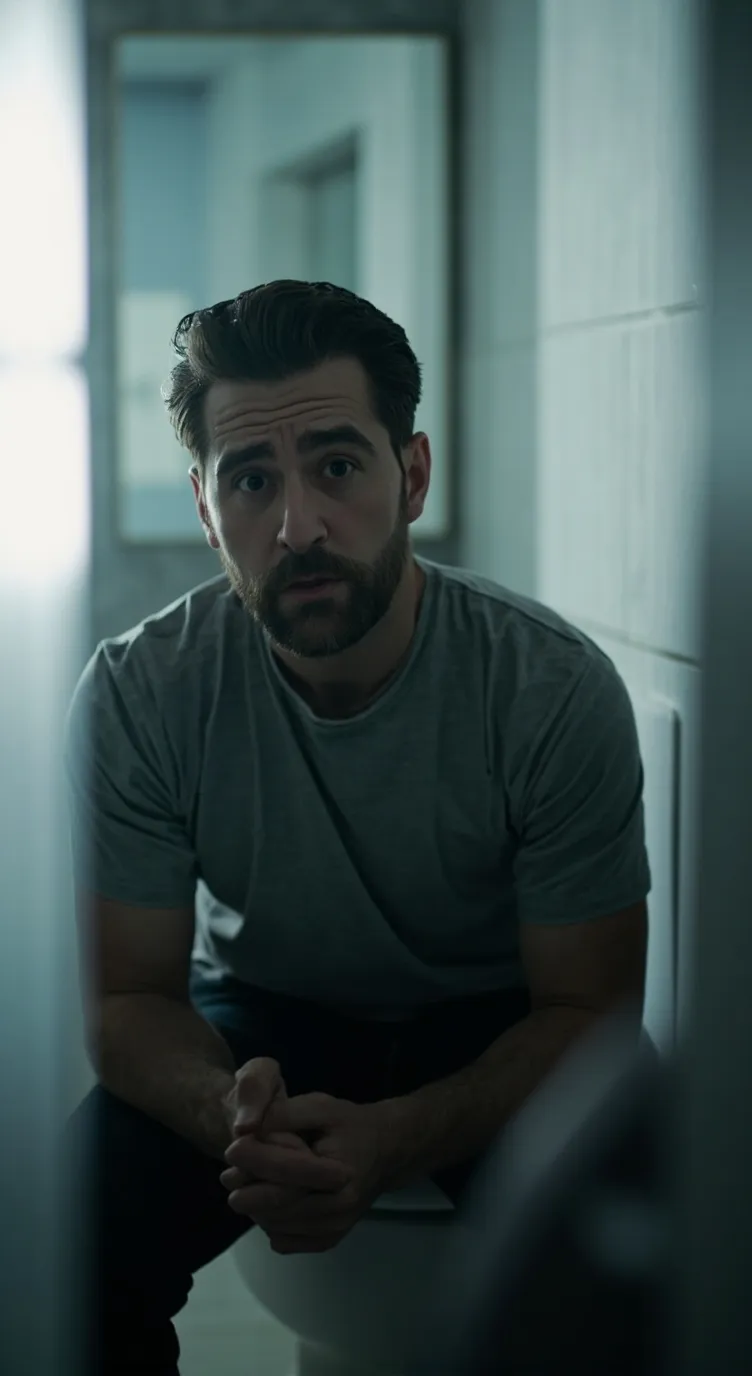 ai character: man on toilet  background