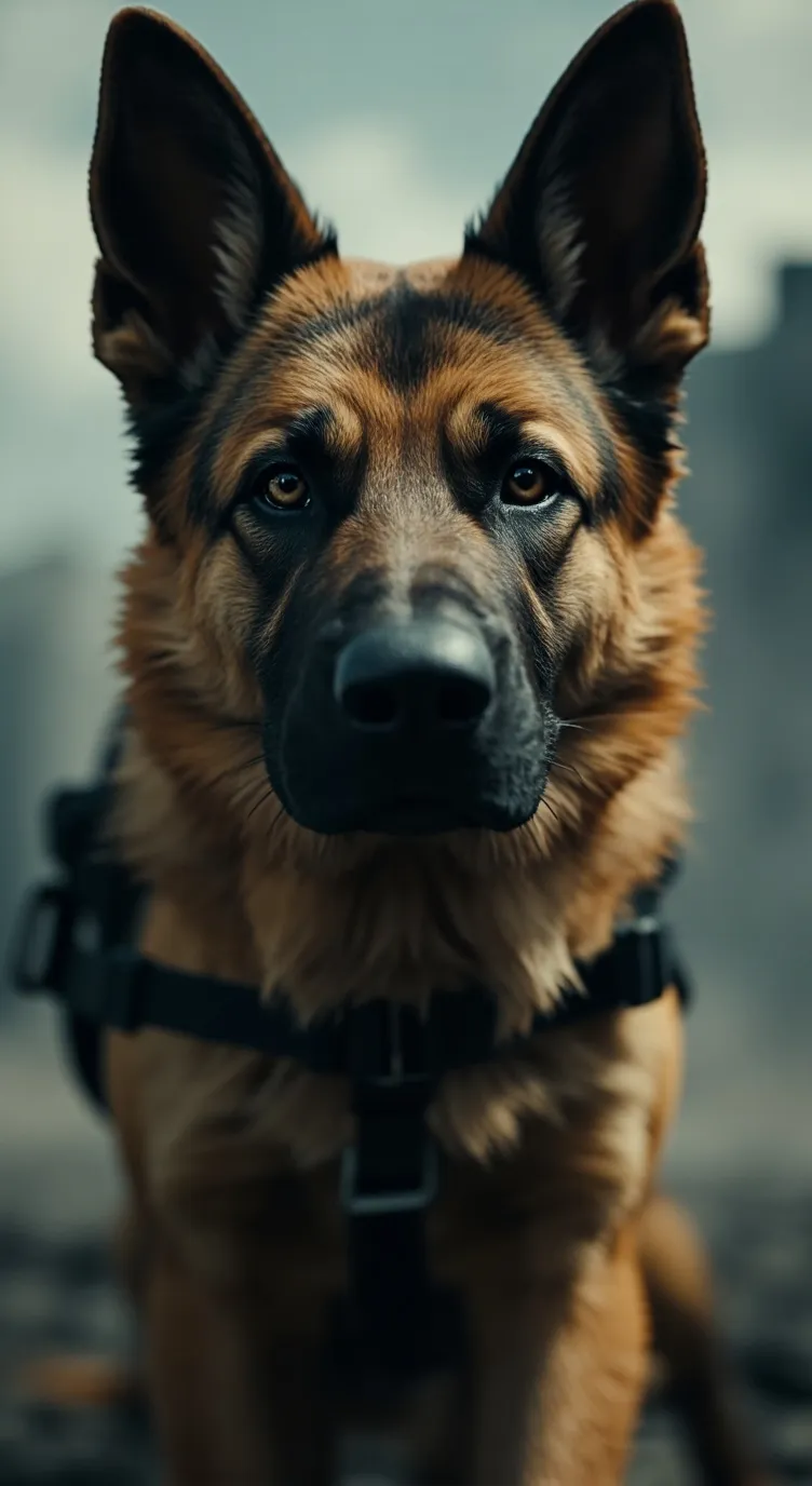 ai character: police dog  background