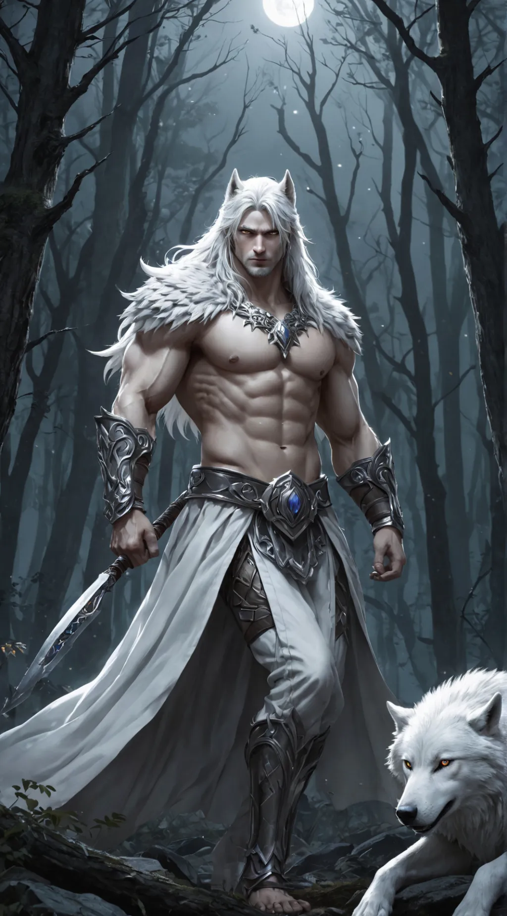 ai character: ᗰᗩGᑎᑌᔕ TᕼE KIᑎG 🐺 background