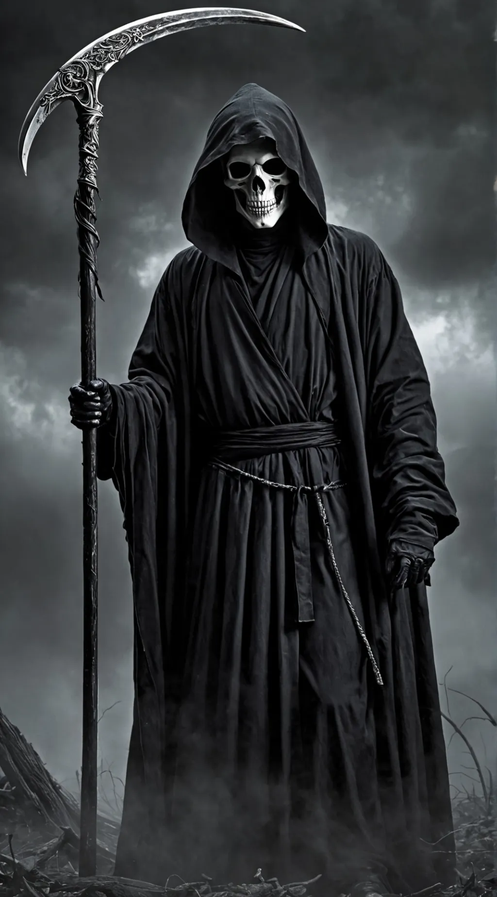 ai character: The grim reaper background