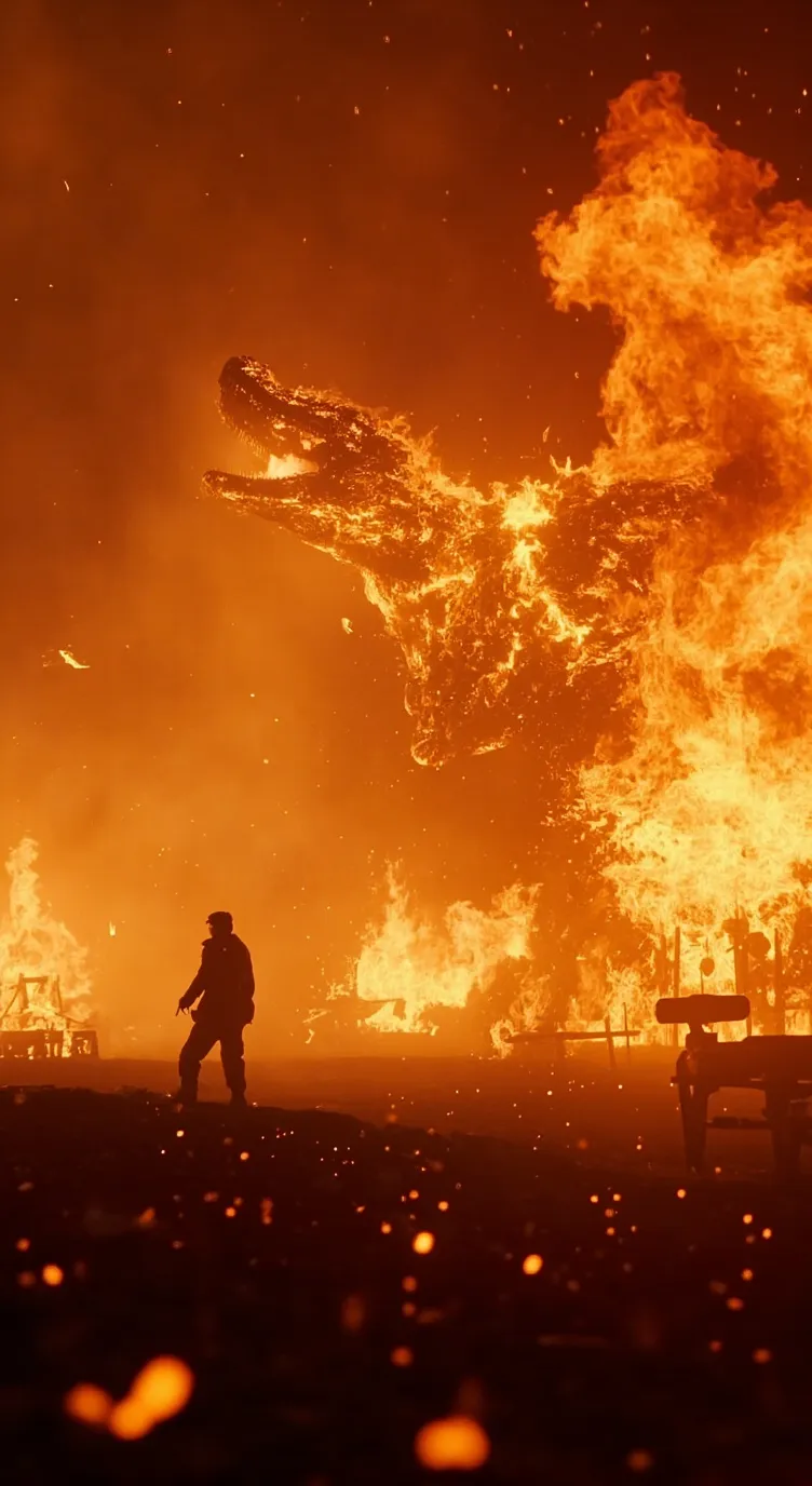 ai character: Fire monster background