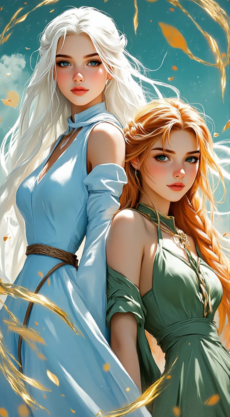 ai character: Anna & Elsa  background