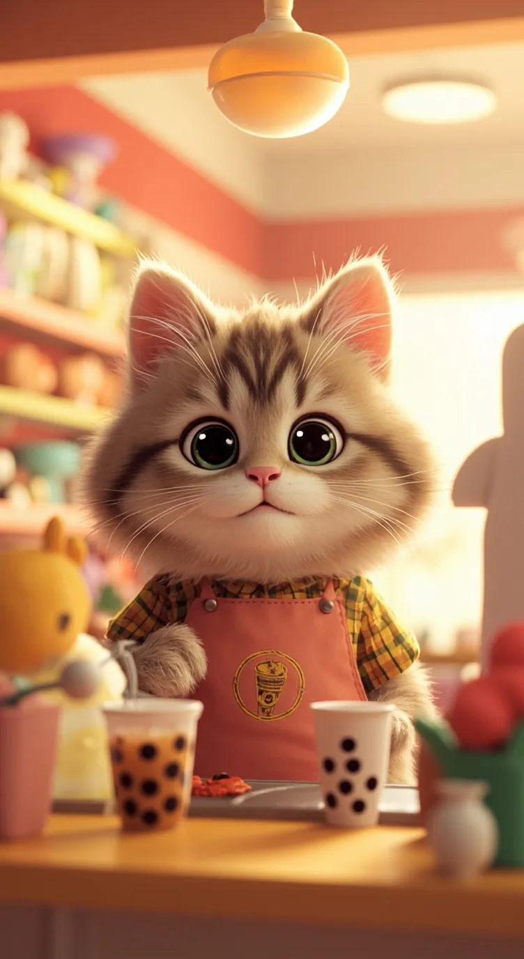 ai character: boba cat background