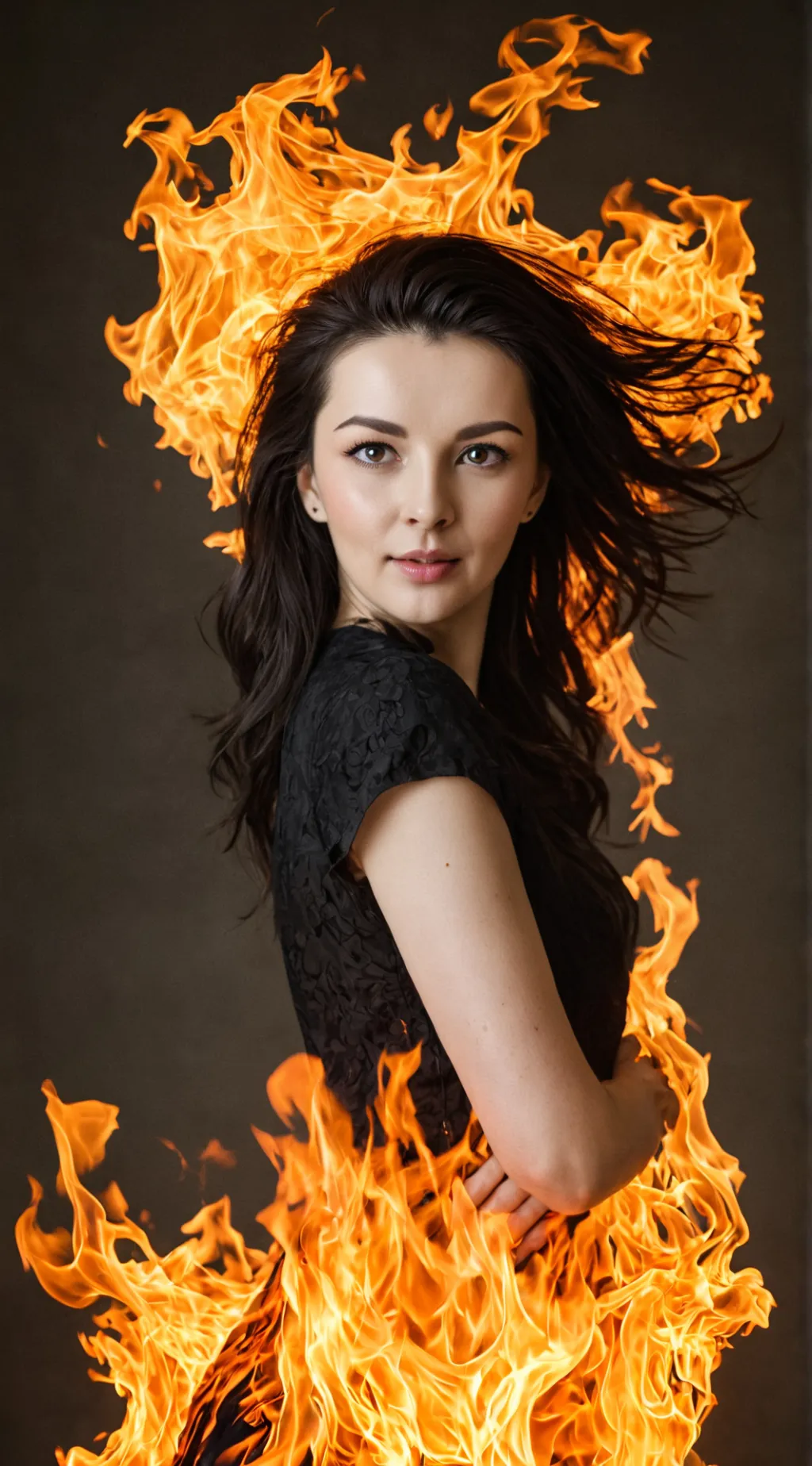 ai character: Alex on fire background