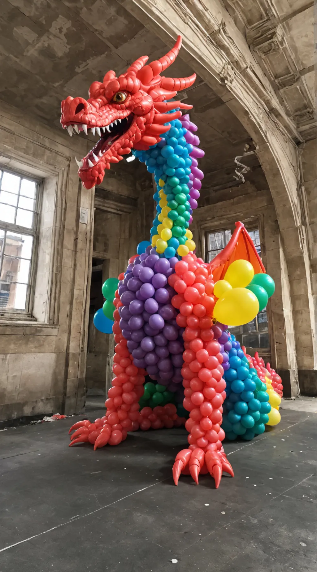 ai character: Balloon dragon background