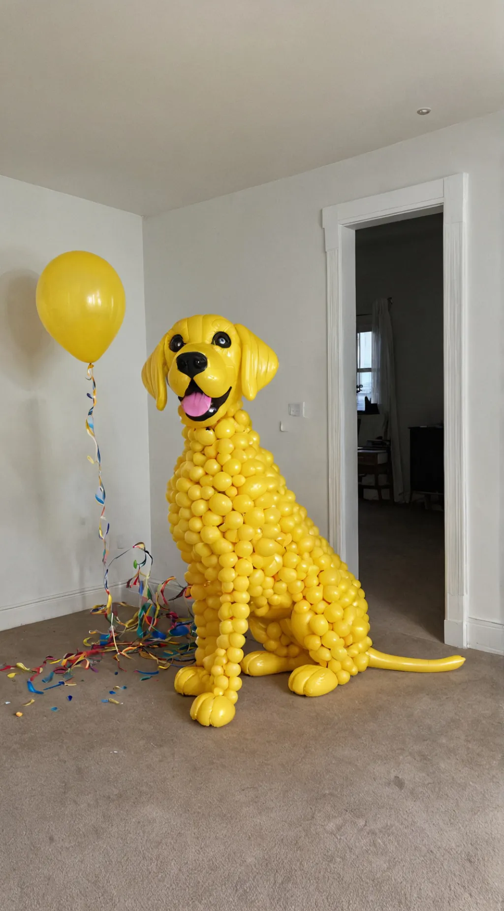 ai character: Balloon labrador background