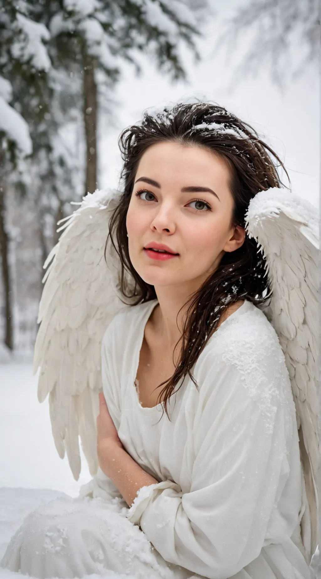 ai character: Snow Angel background