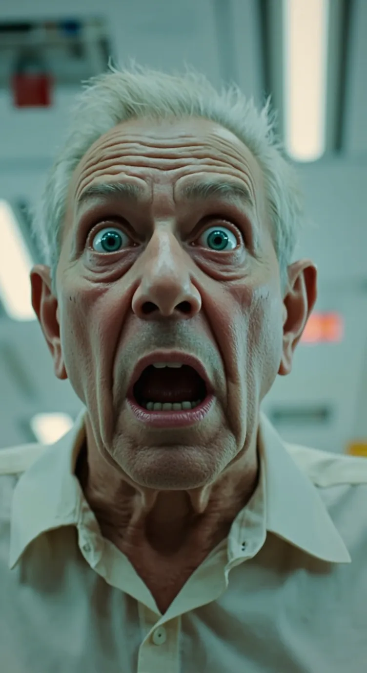 ai character: Schocked grampy background