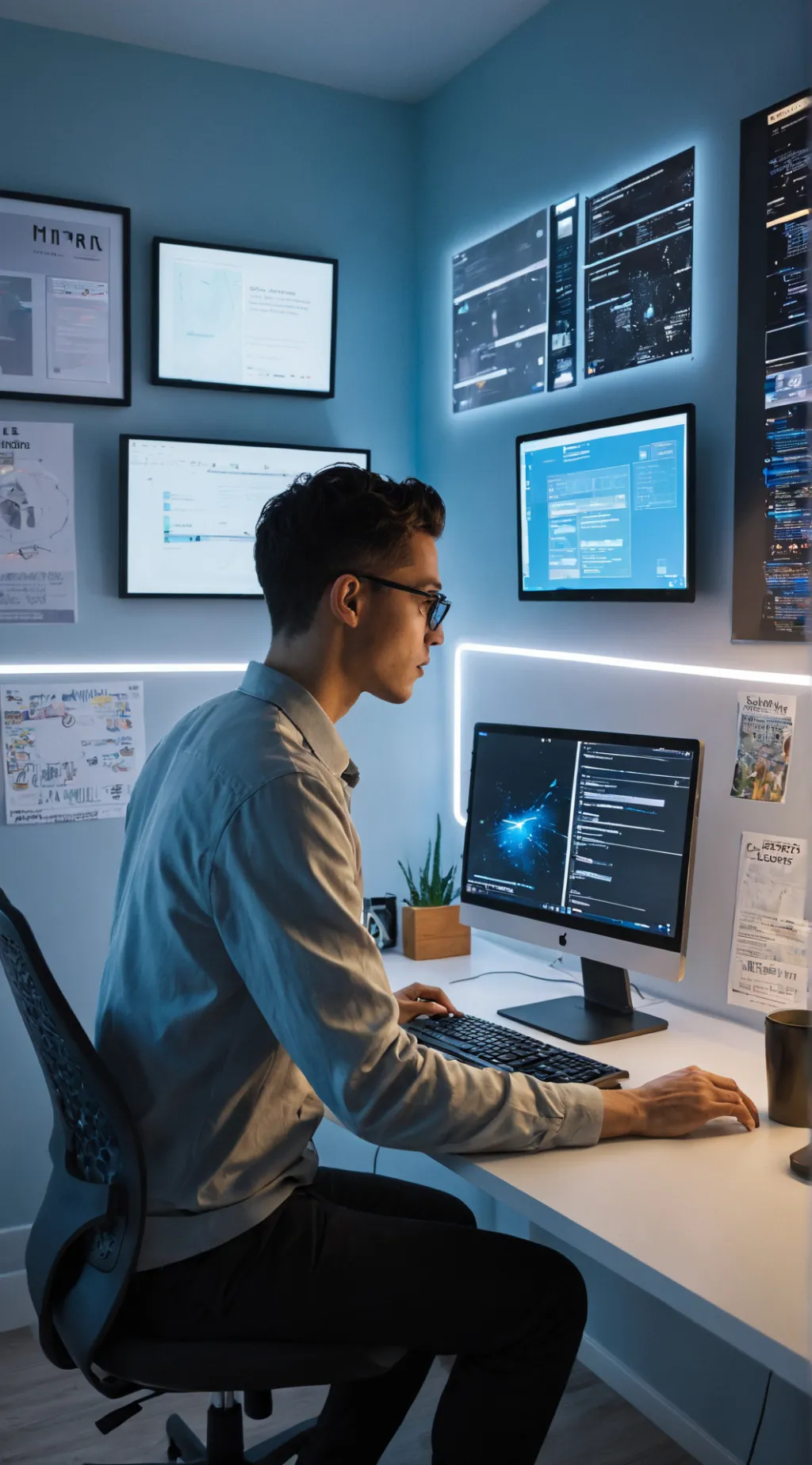 ai character: Data Defender Tycoon background