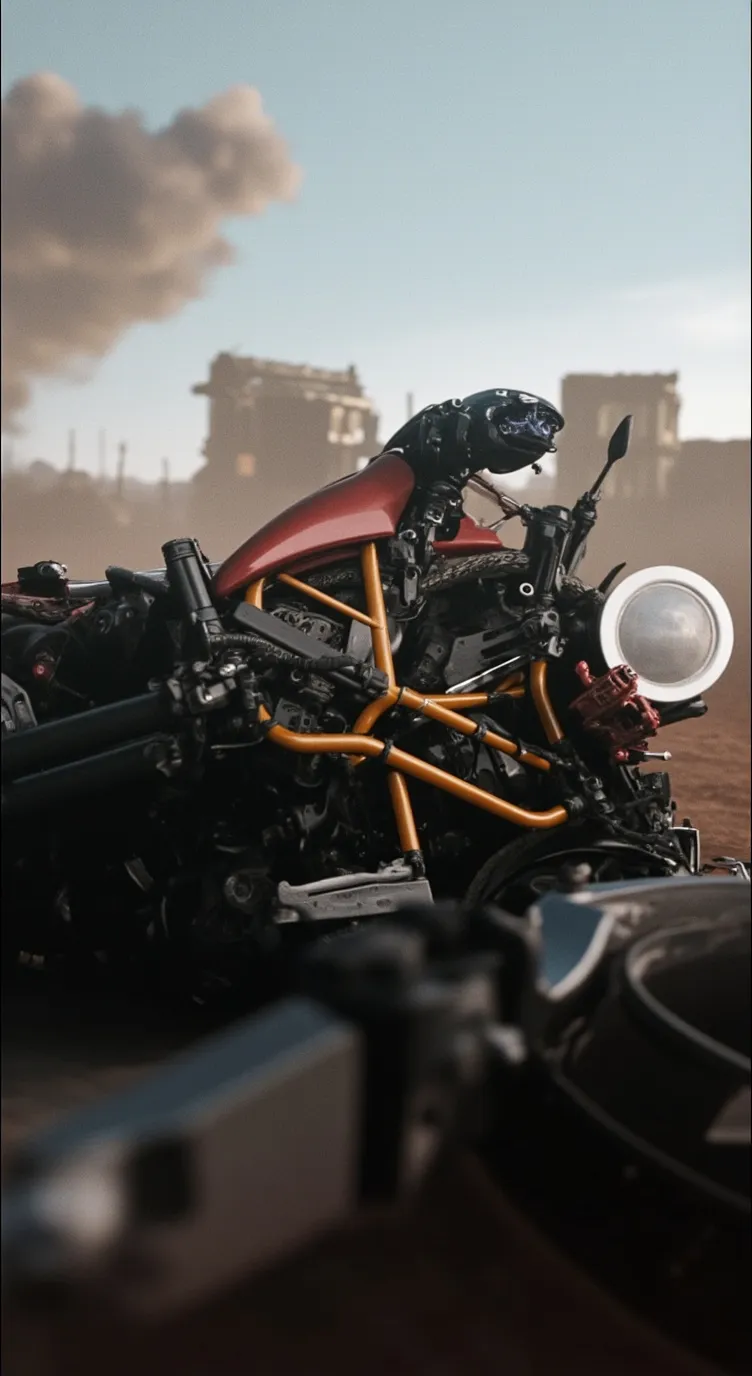 ai character: Motorcycle crash  background