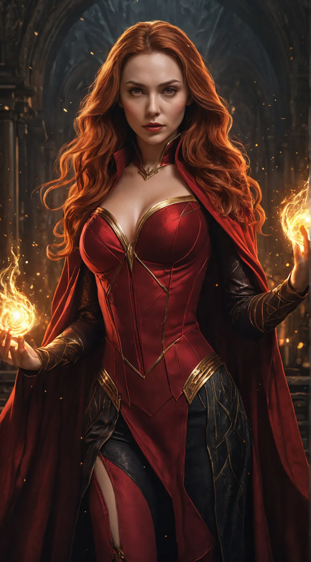 ai character: Scarlet Witch  background