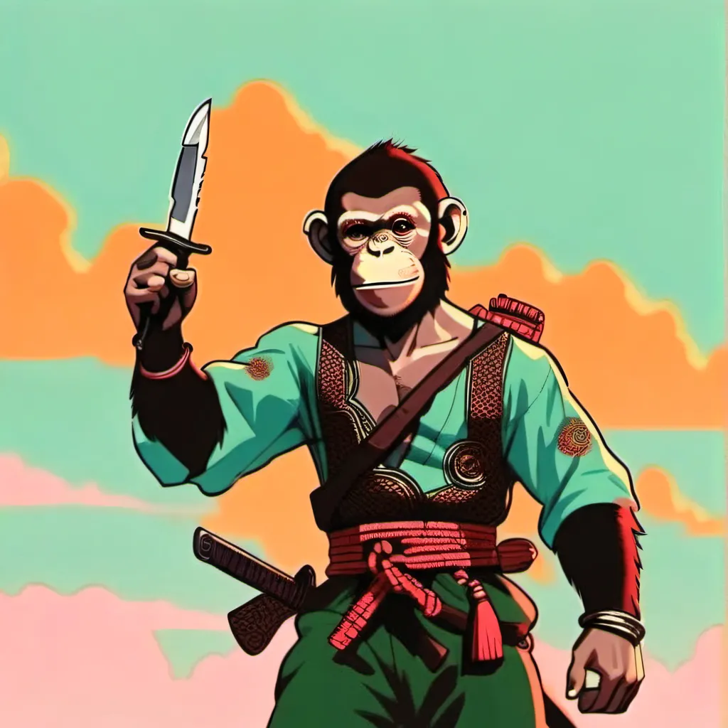 chat with ai character: Monkey with knife