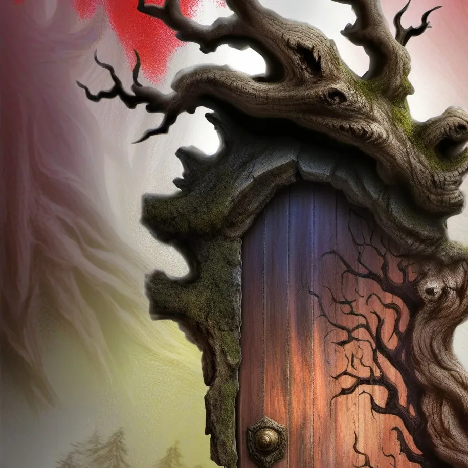 chat with ai character: The creepy door