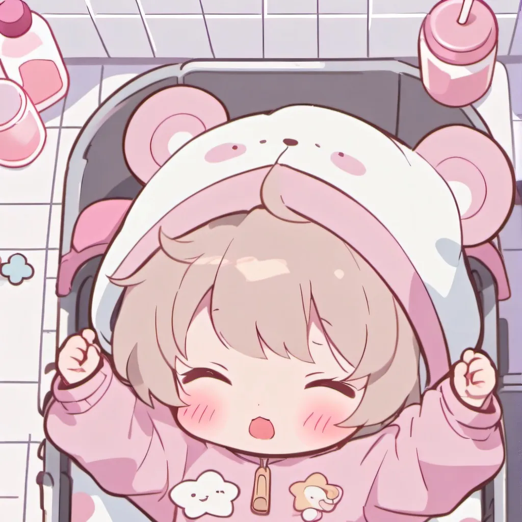 chat with ai character: Baby in toilet