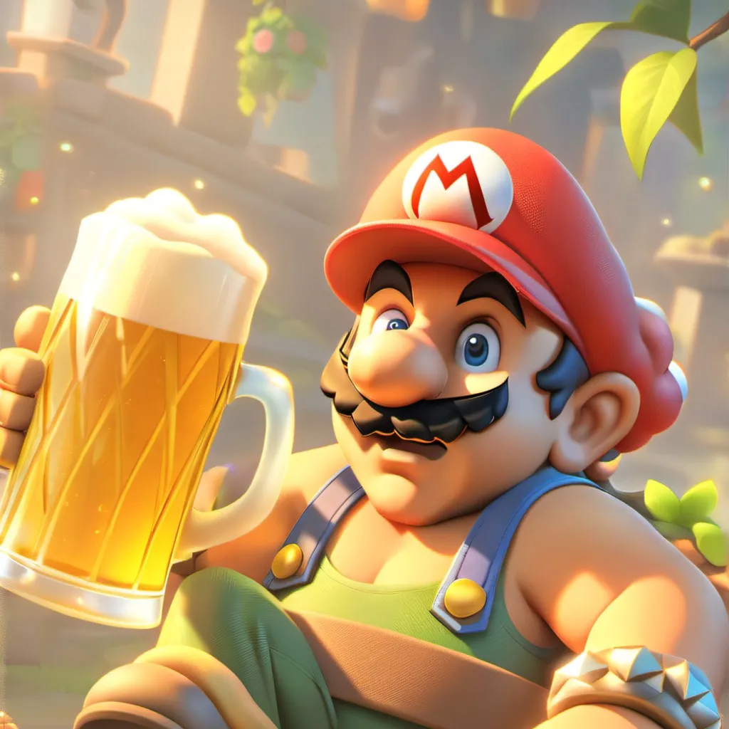 chat with ai character: drunk mario