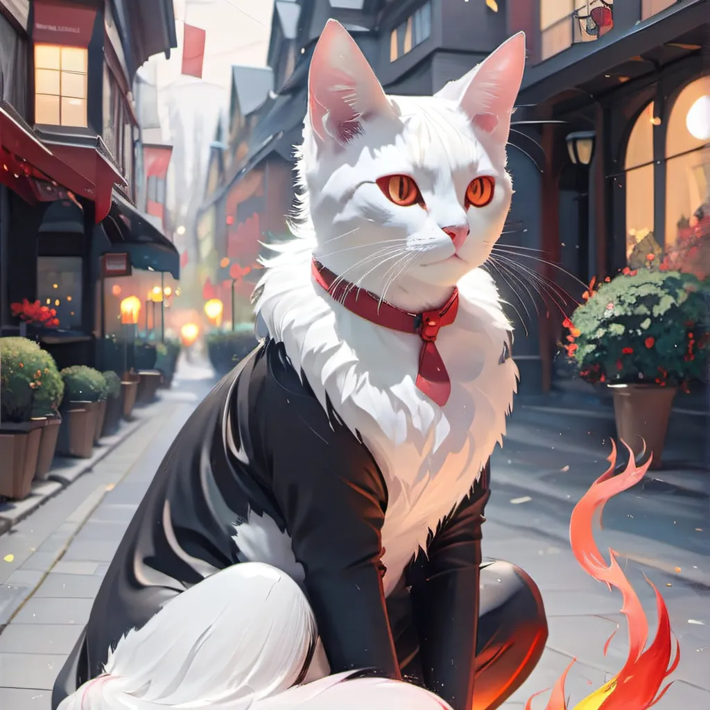 chat with ai character: fire cat