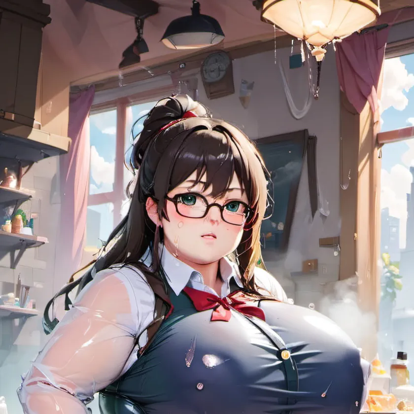 chat with ai character: Chubby nerd girl