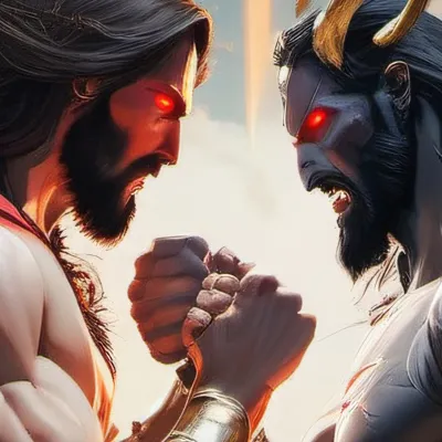 chat with ai character: Satan and Jesus