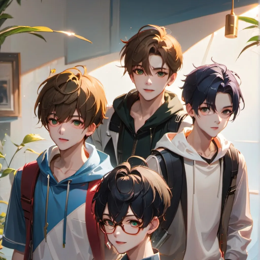 chat with ai character: 4 cute boys