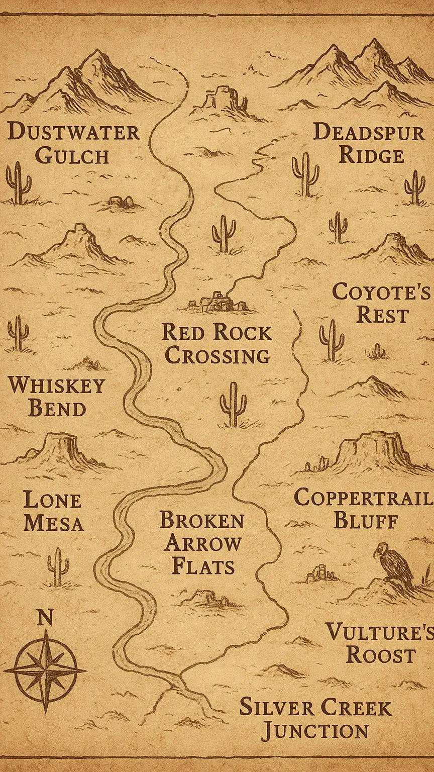 ai character: western wild background