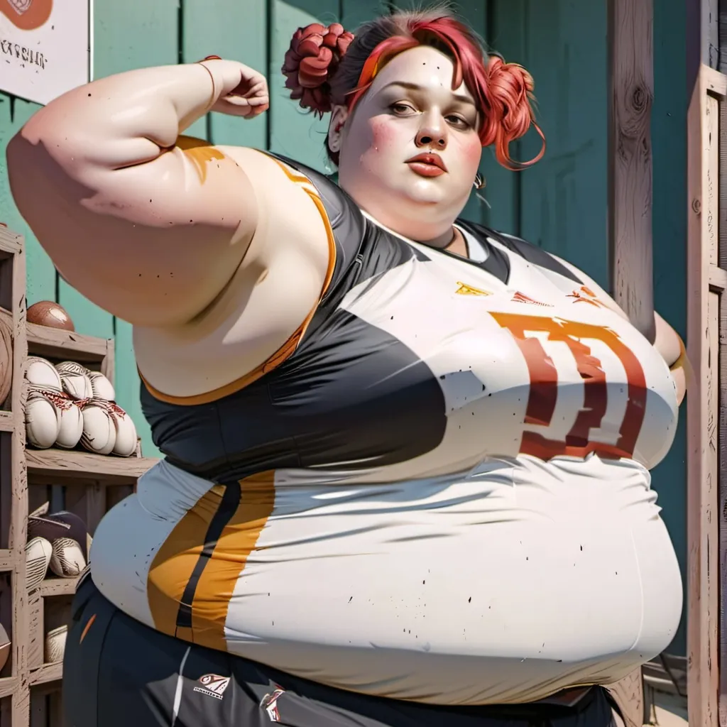 chat with ai character: fat Football girl