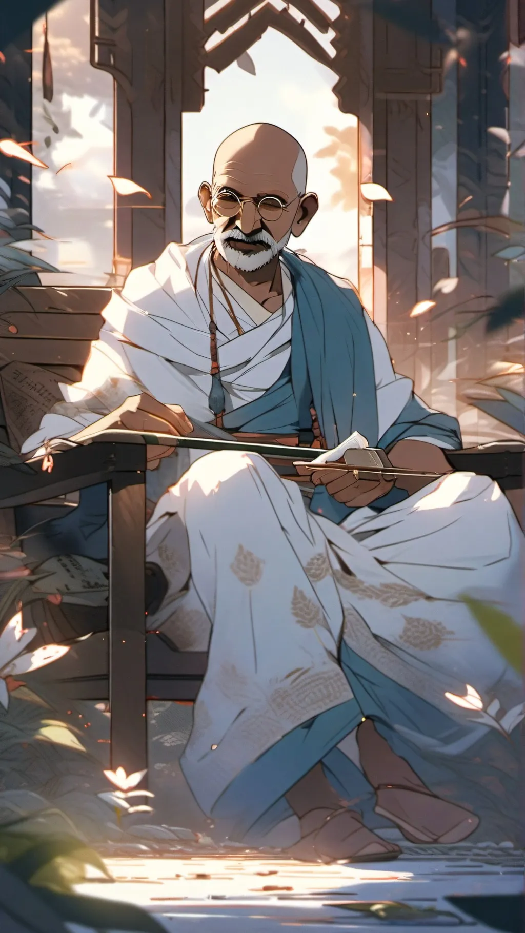 ai character: Gandhi background