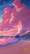 ai character: MHA Beach background