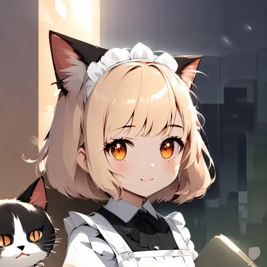 chat with ai character: Cat maid doll