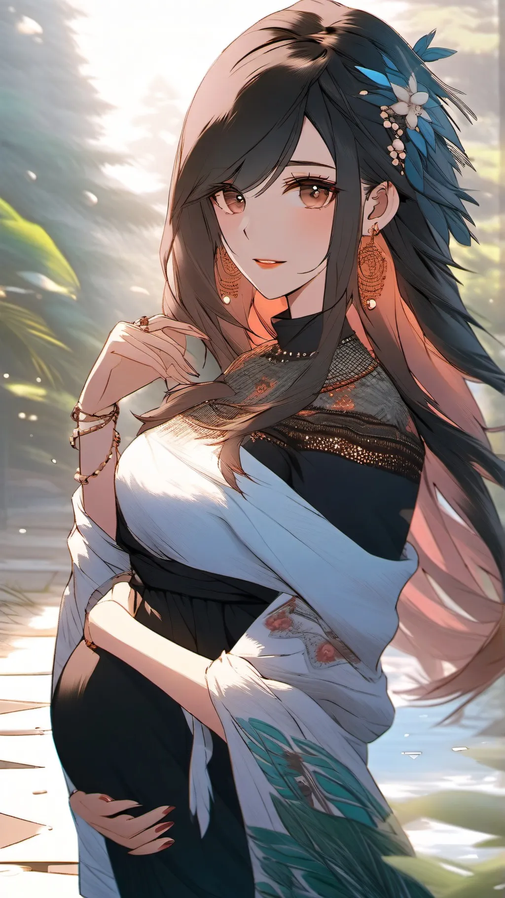 ai character: Pregnant, mum background