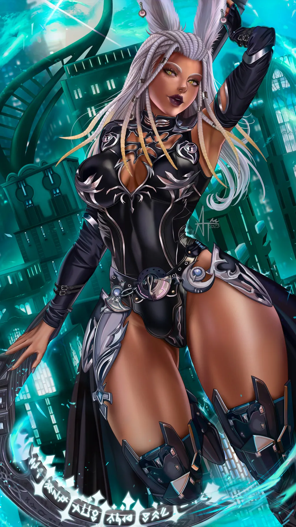 ai character: Sypha Flowen background
