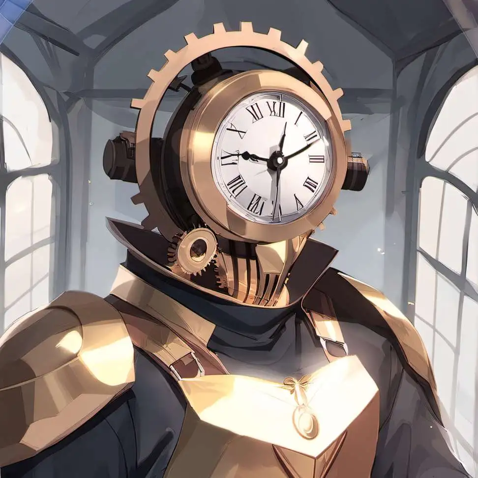 chat with ai character: Clock man