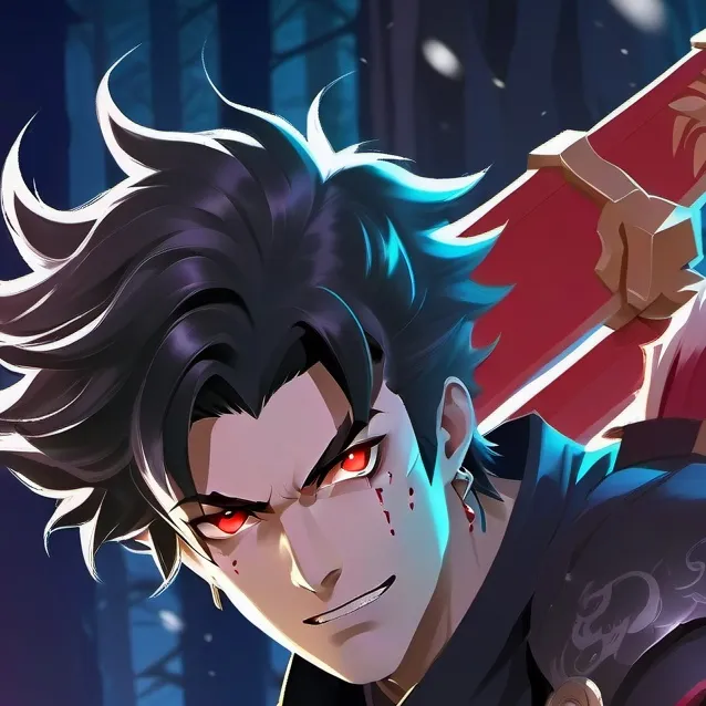 chat with ai character: strong red ninja