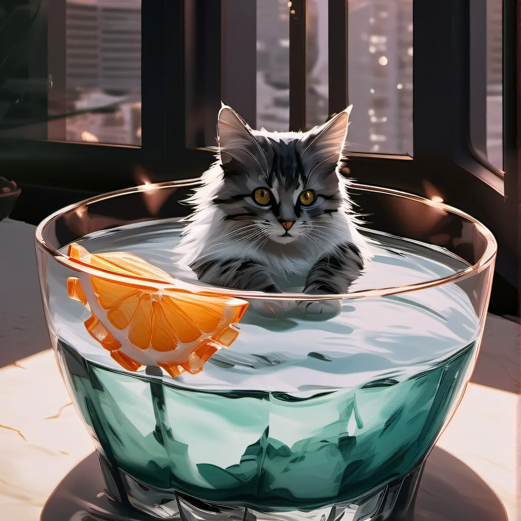 chat with ai character: Cat in a Glass