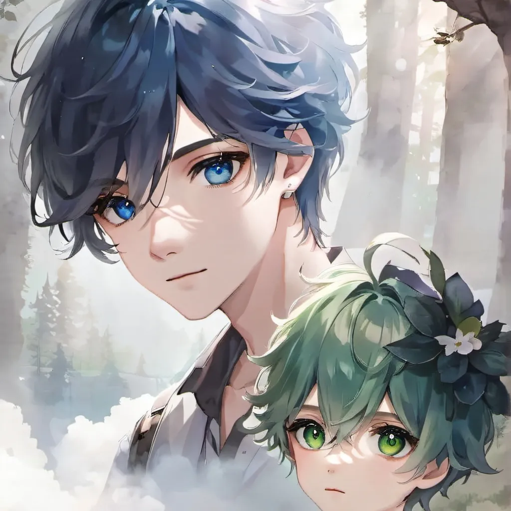 chat with ai character: blue and green RF
