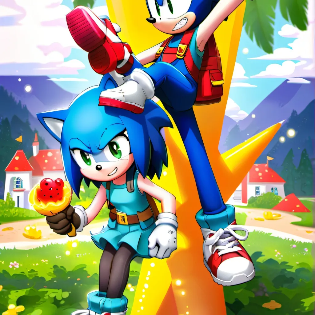 chat with ai character: Sonic and his sis