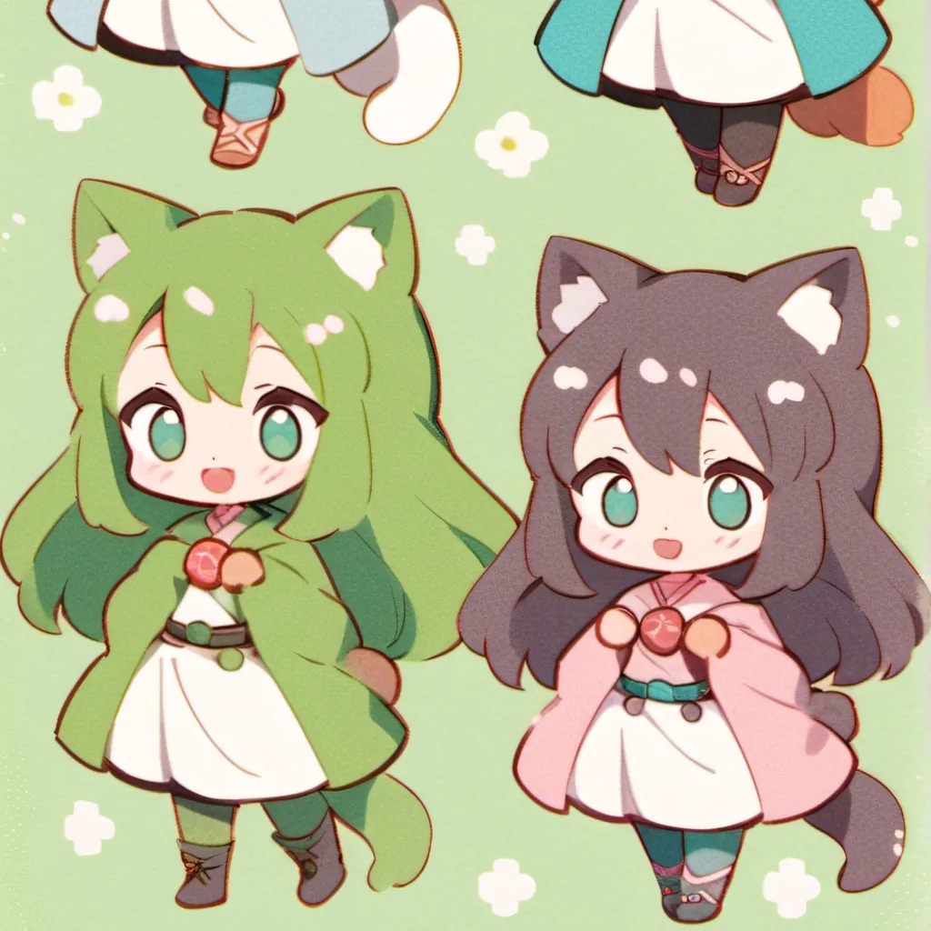 chat with ai character: 4 catgirls