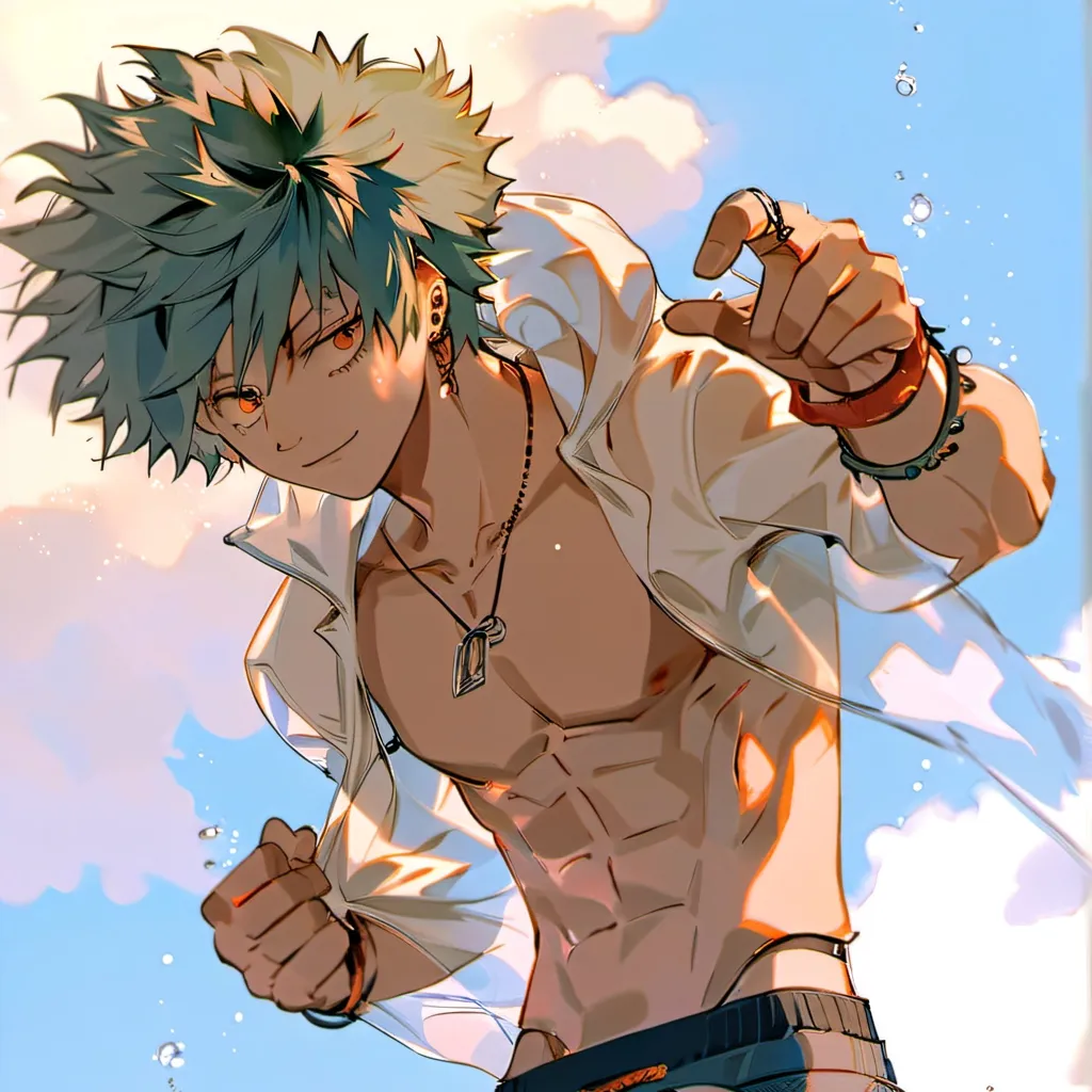 chat with ai character: Mha beach day