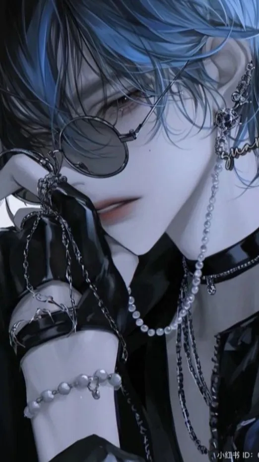 ai character: The quiet emo 💙♥️ background
