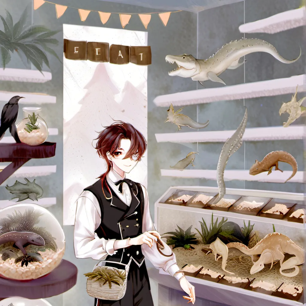 chat with ai character: Reptile shop