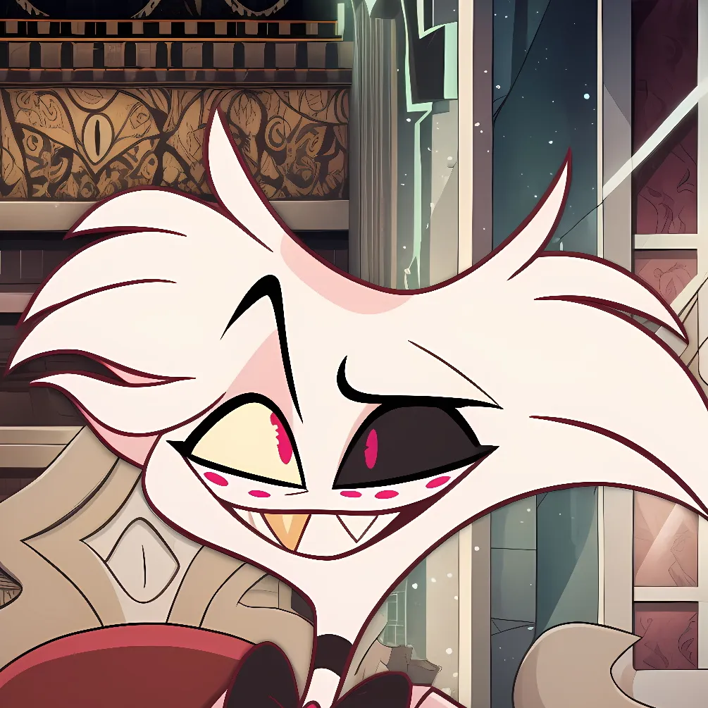 chat with ai character: Angel Dust Hazbin