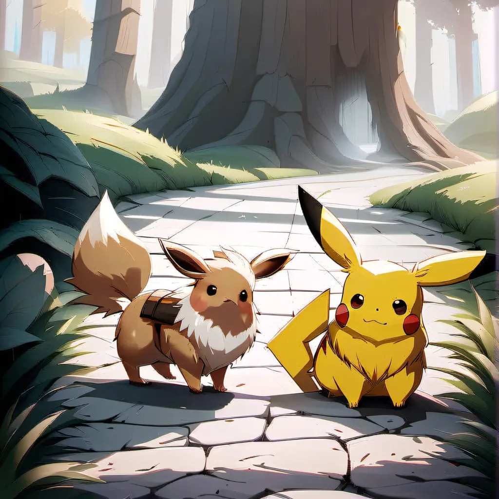 chat with ai character: Eevee and Pikachu 