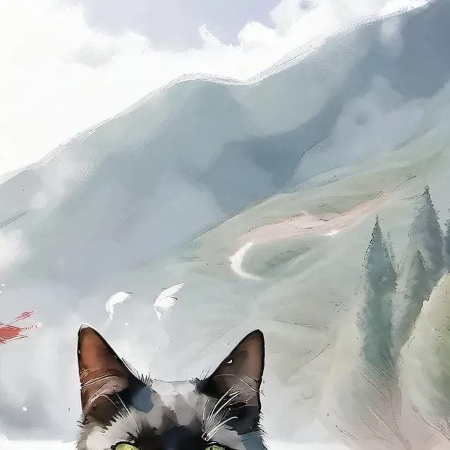 chat with ai character: blue face the cat