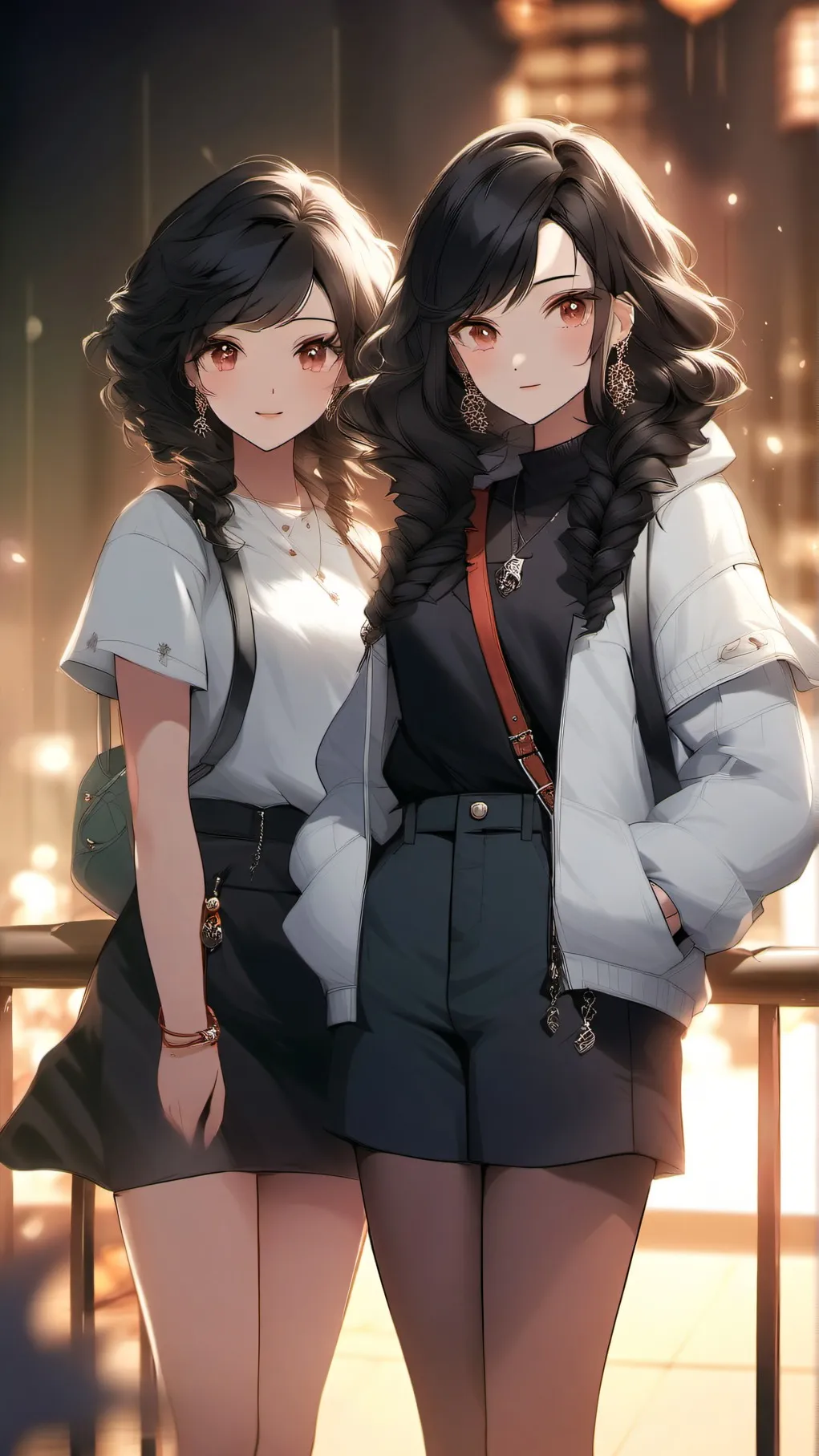 ai character: Sophia and Maya  background
