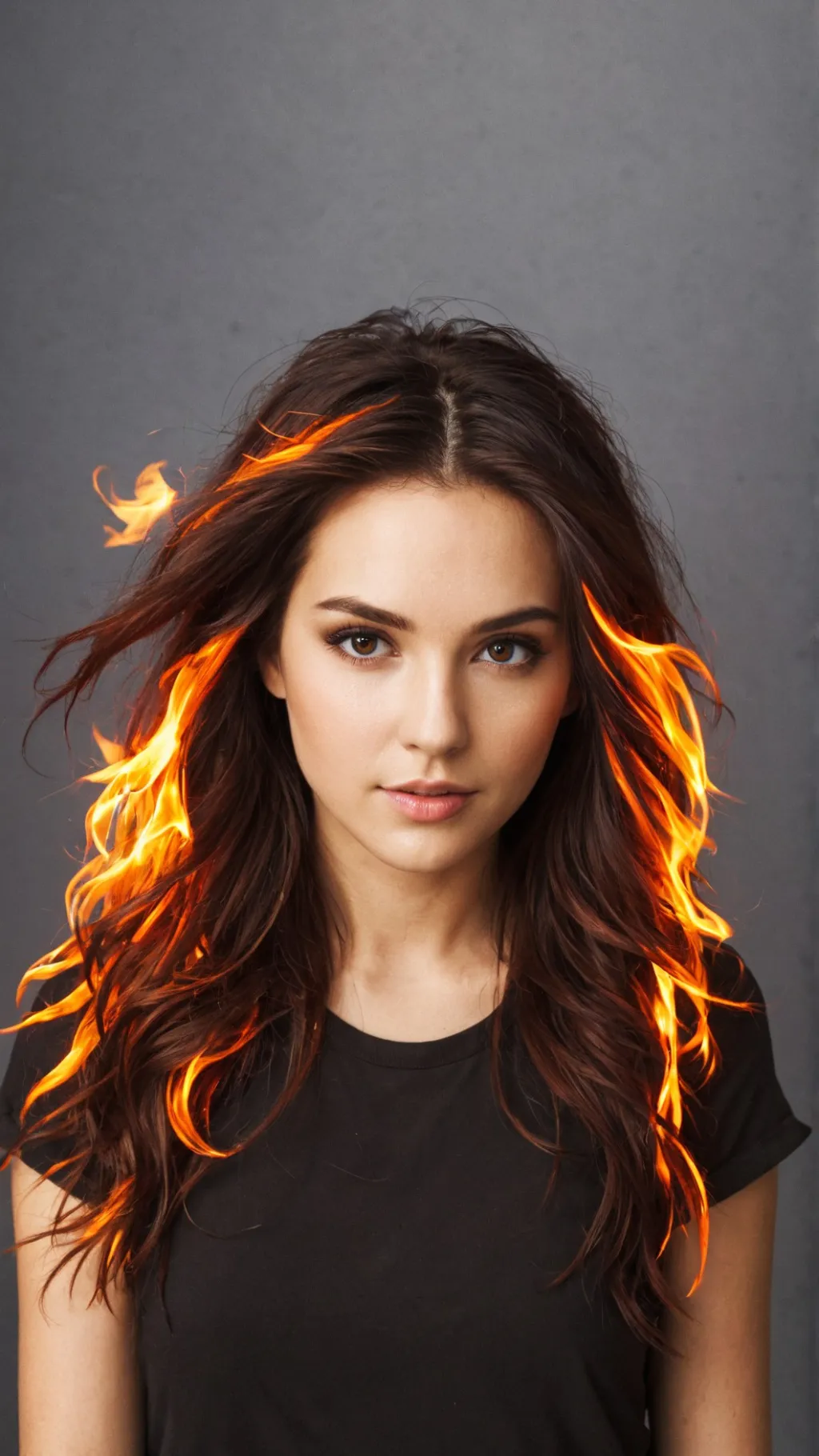 ai character: fire background