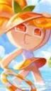 ai character: Orange cookie background