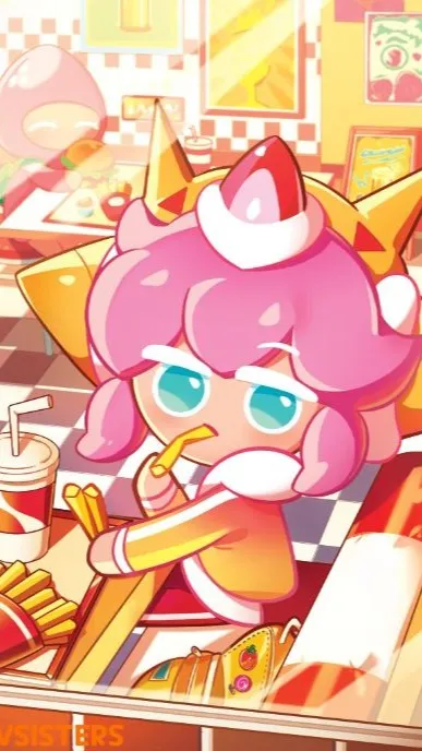 ai character: Strawbery crepe ck background