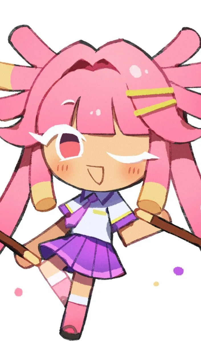 ai character: Strawbery stick ck background